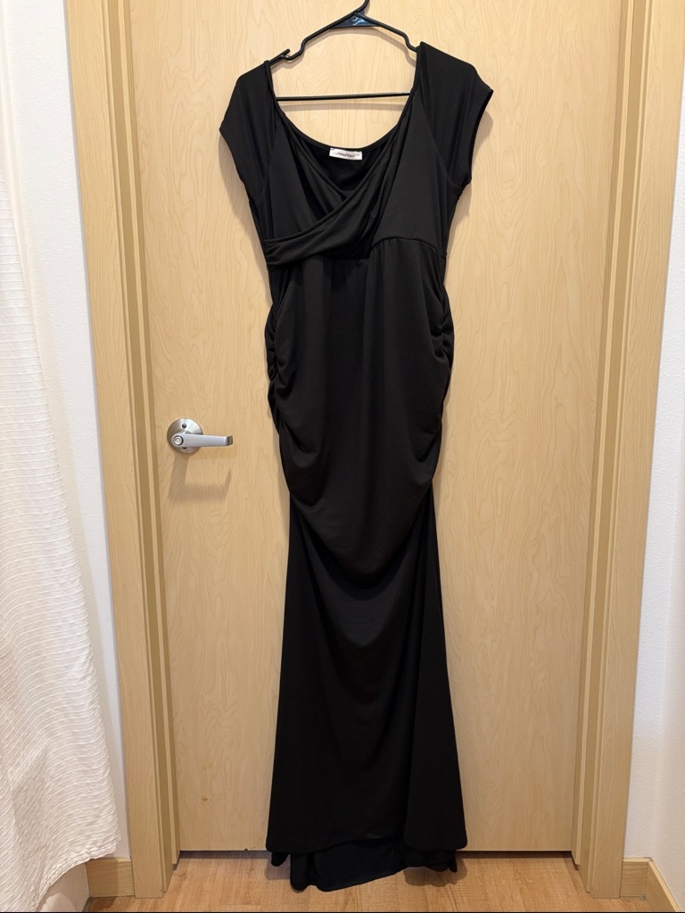 PinkBlush Black Off Shoulder Wrap Maternity Photoshoot Gown/Dress - NWOT - XL